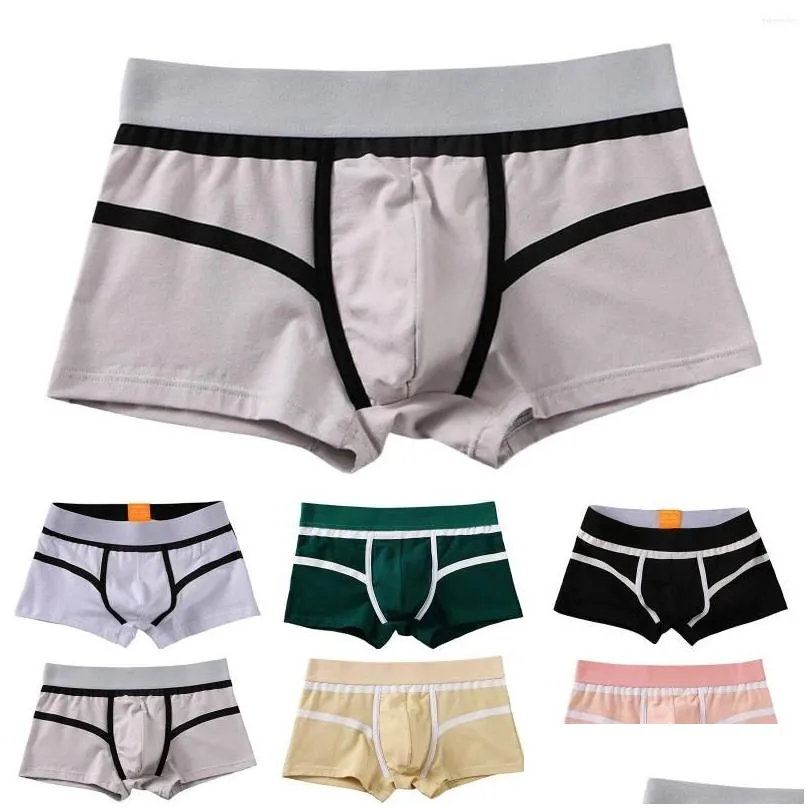 Underpants Mens Casual Fashion Cotton Underwear Boxers Large Size Waist Four Angle Flat Feet Elastic Sleep Hombre