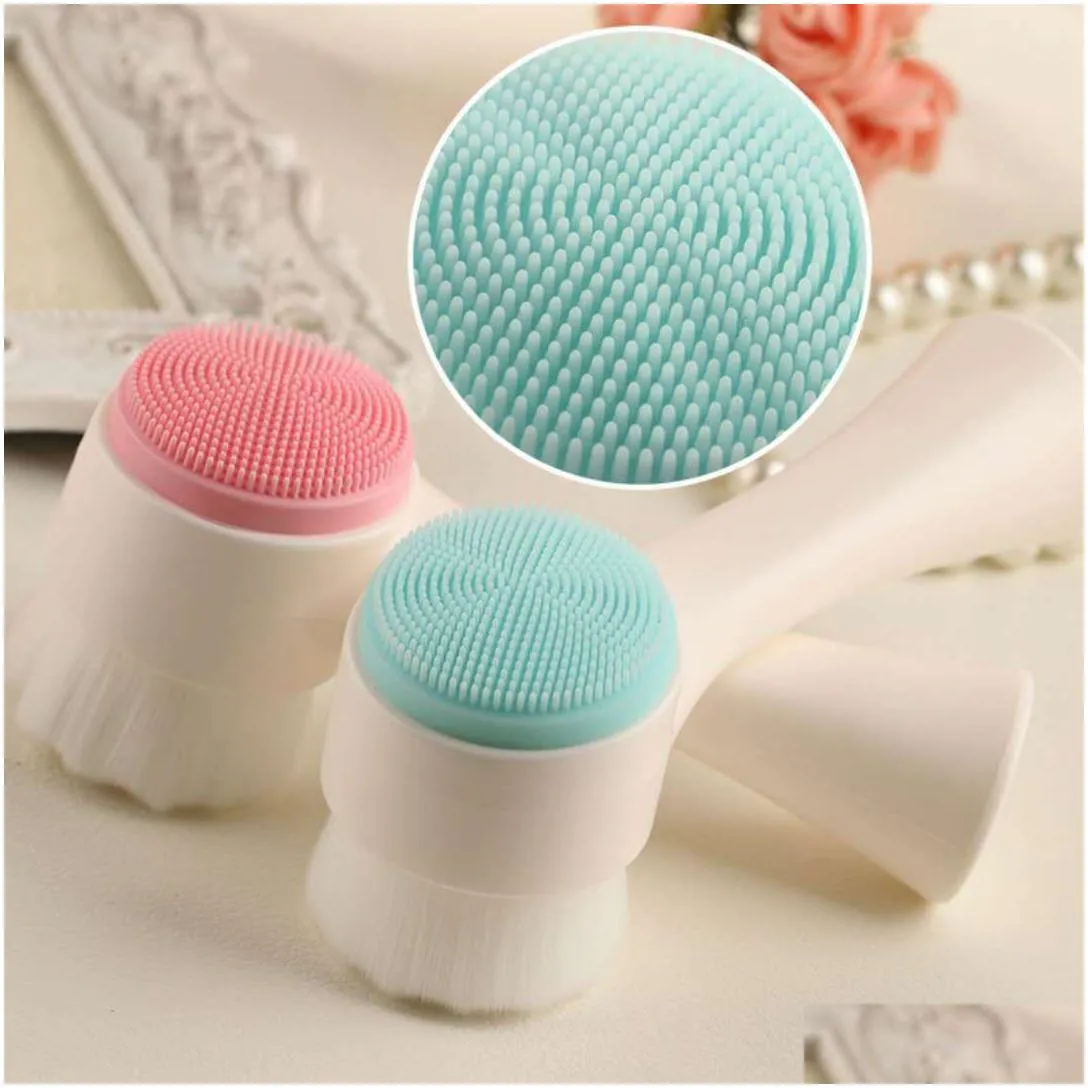 ABS Soft Hair Long Handle Facial Clean Brush Skin Cleaner Facial Deep Cleansing Brush Face Pore Care Cleaner Body Bath Brush Wash Pore