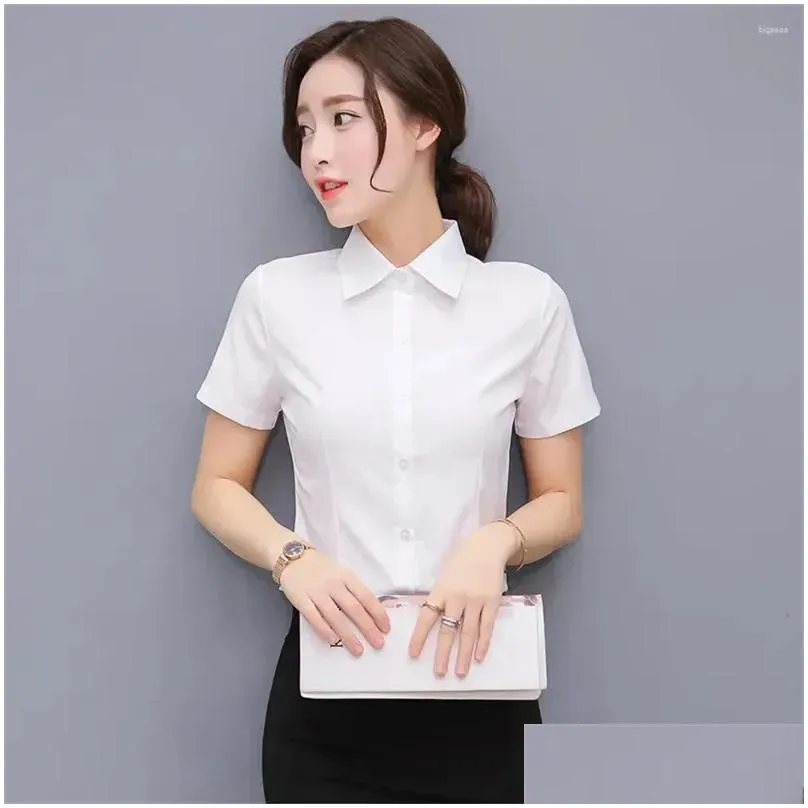 Women`s Blouses Oversized Solid White Black Professional Shirt Women Long Sleeve Slim Formal Work Spring Autumn Basic Office OL Blouse