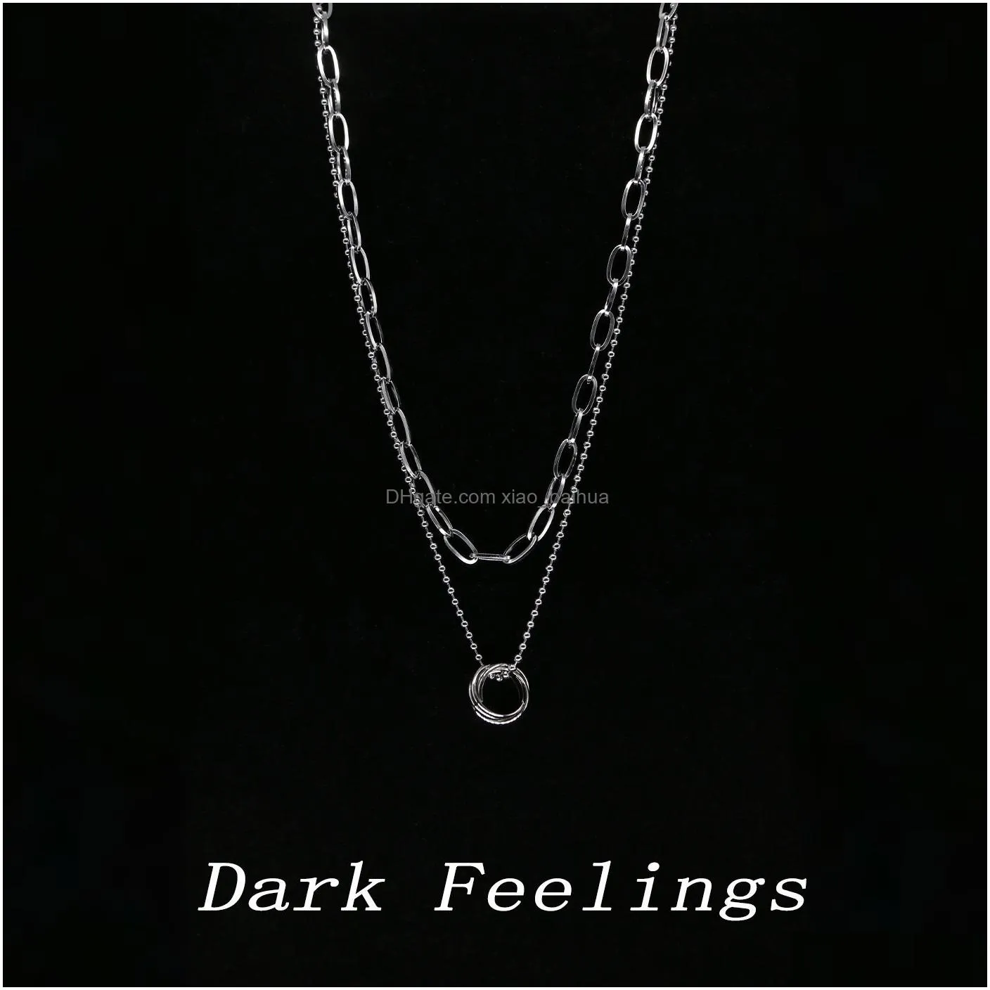 wind multi-layer ring temperament necklace cold wind fashion sexy lock chain collar necklace spring and summer female