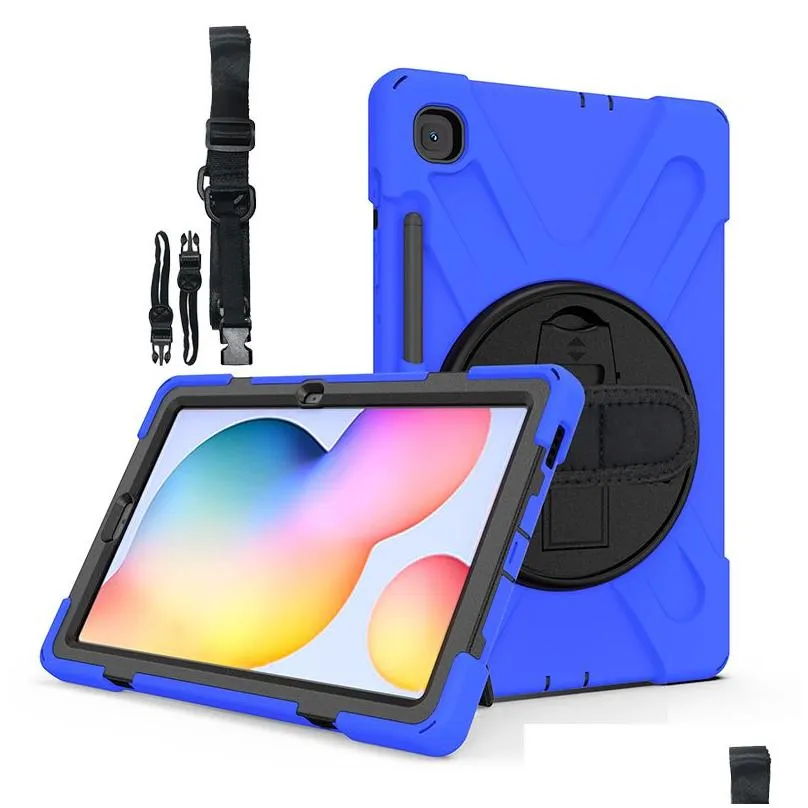 Kids Safe Shockproof Back Cover with Shoulder Strap and Pen Holder for Samsung Galaxy Tab S6 Lite 104 Silicone Case5901946