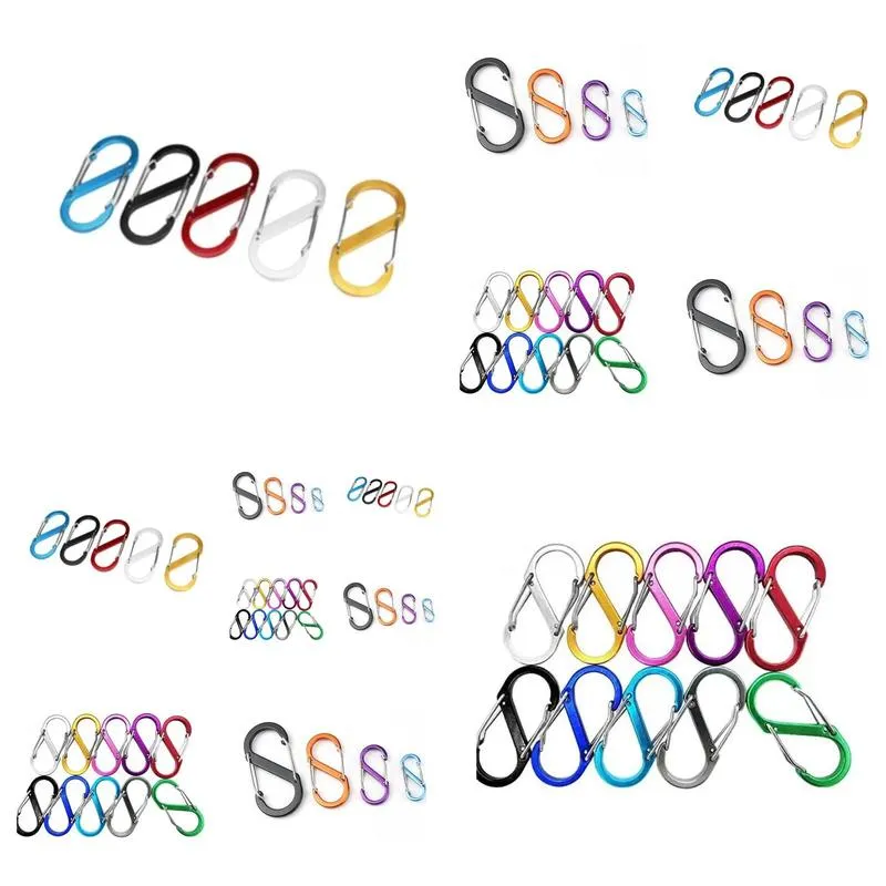 Carabiners 51X2M Large Keychain Mtifunctional Key Ring Outdoor Tools Cam S-Type Buckle 8 Characters Quickd Carabiner June21 Drop Deliv Dh72T