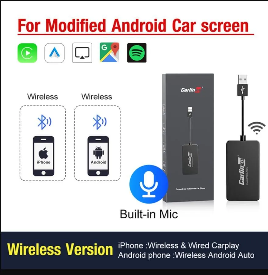 Carlinkit Wired & Wireless CarPlay Android Auto Dongle for Modify Android Screen Car Ariplay Smart Link