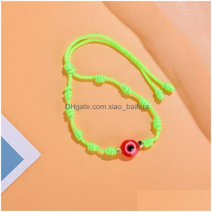 braided eye bracelet handmade knotted simple rope bracelet solid color protection bracelet friendship jewelry wholesale preppy style