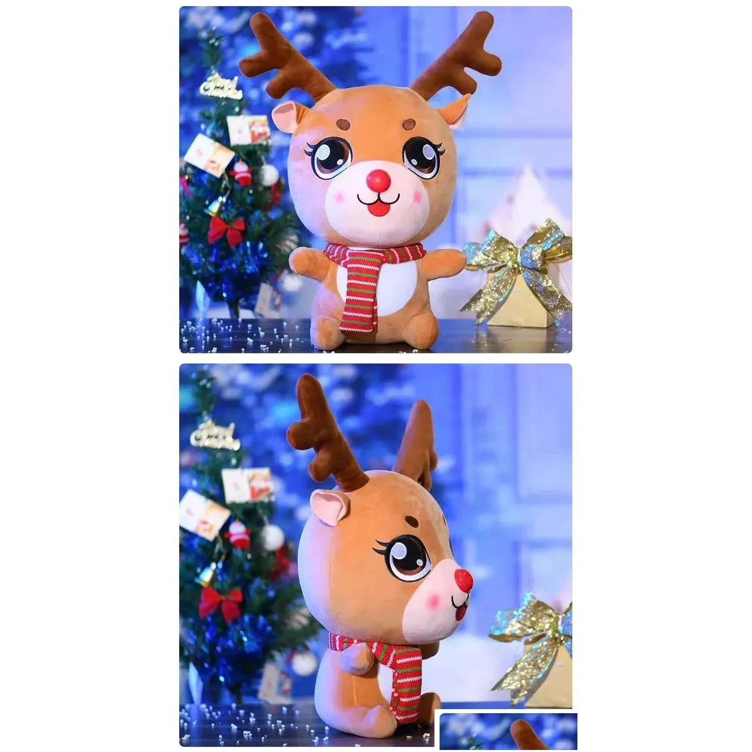 2024 Hot Sale Wholesale Christmas sitting elk, large Christmas gift plush toy doll, children`s