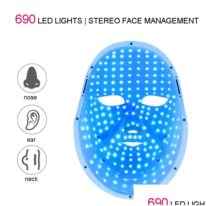 Face Care Devices Rechargeable LED Mask P on Therapy Beauty Skin Instrumen For Rejuvenation Wrinkle Acne Removal Whitening 230706