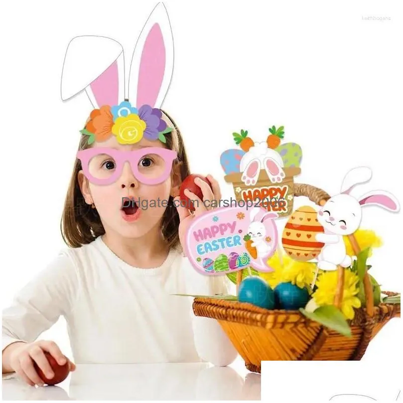 party decoration easter egg hat po booth props eyeglasses frame glasses fillers for kids adults