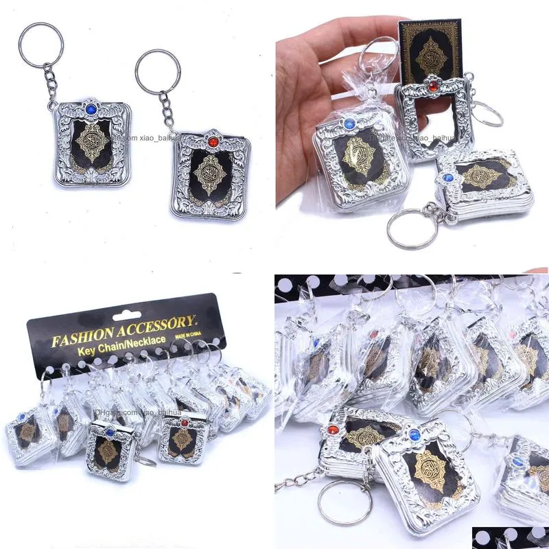 coran arabe petit pendentif portecls bijoux religieux mini coran pendentif portecls anneau suspendu