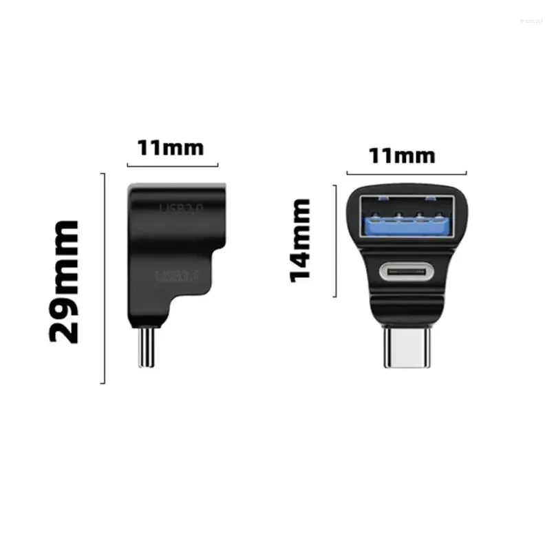 To 2 USB-C USB-A Connector 8K 60HZ Male Female Adapter 20Gbps 180 Degree U-shaped For STEAM DECK