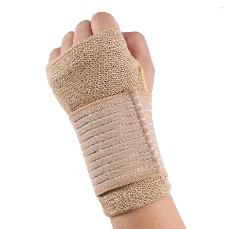Wrist Support 1 Pair Compression Elastic Bandage Breathable Sweat-absorbent Stretch Sprain Band Running