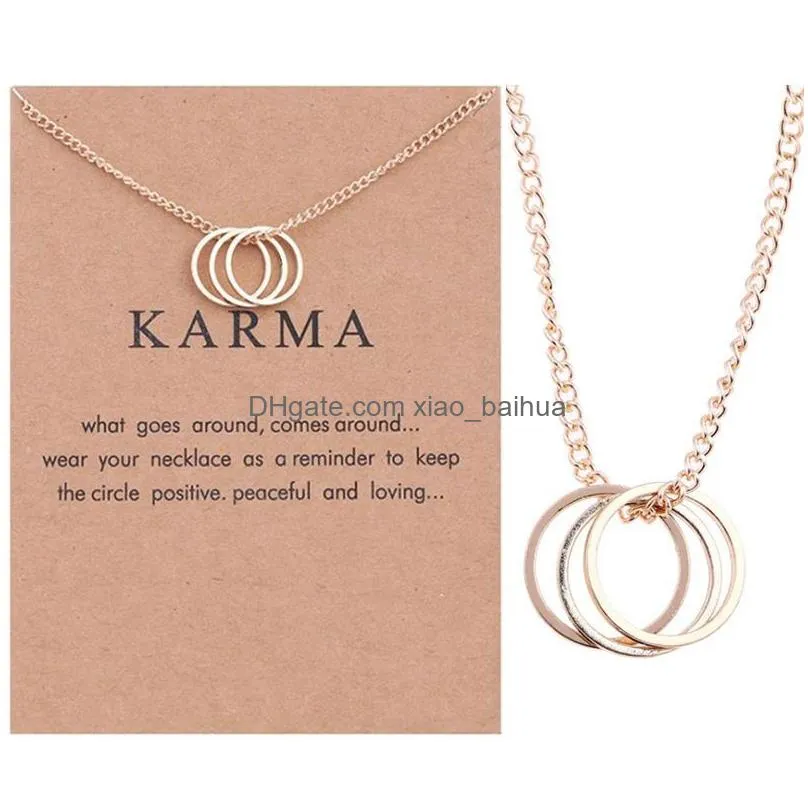three-loop necklace geometric clavicle chain