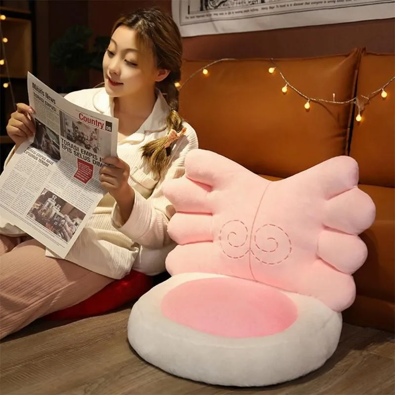 Cushion/Decorative Pillow E9LA Cute Wings Chair Cushion Stuffed Desk Seat Warm Comfort Plush Back Pillows For Support Waist Backrest W