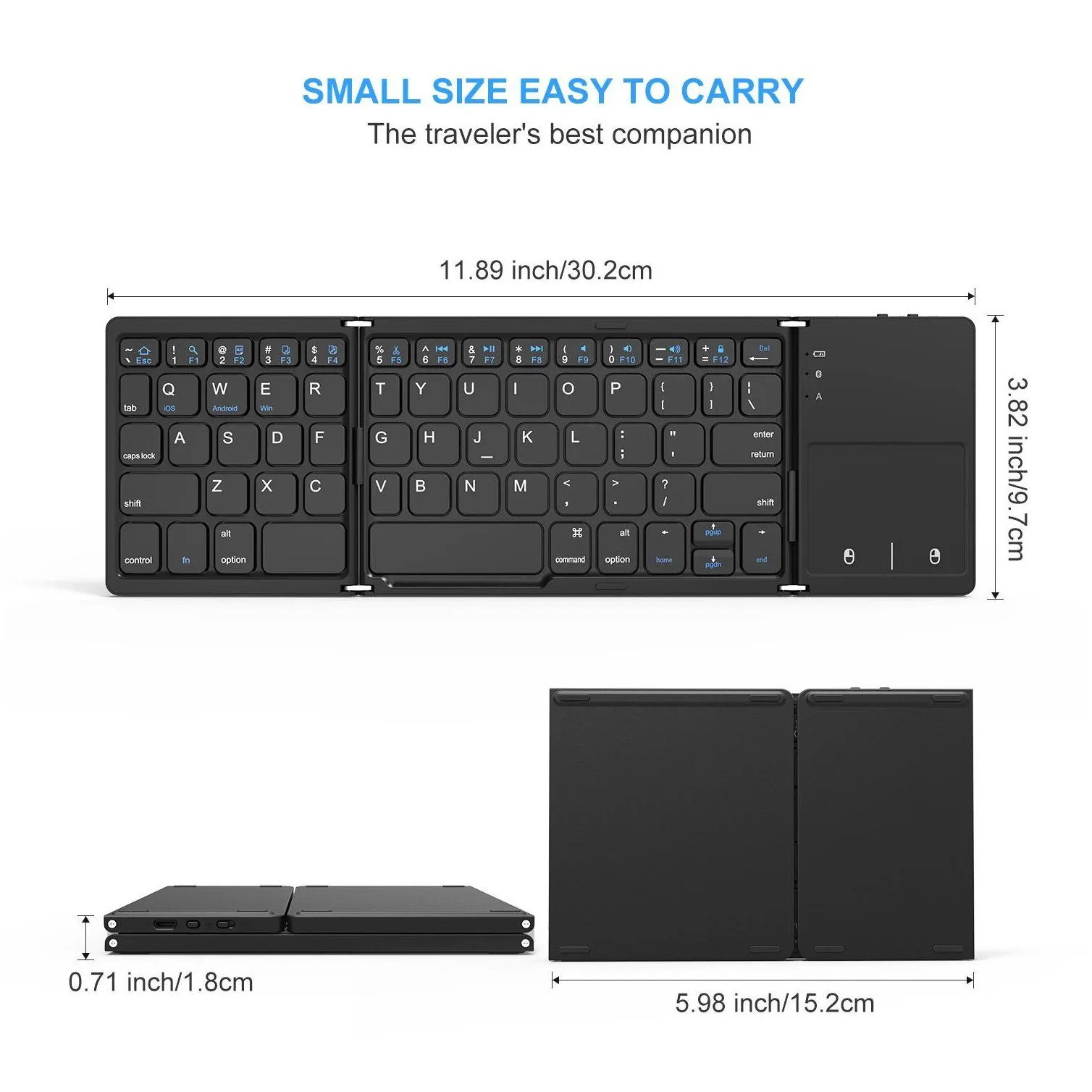 portable mini foldable keyboards Bluetooth Wireless Keyboard with Touchpad Mouse for WindowsAndroidiosTablet ipadPhone7949088