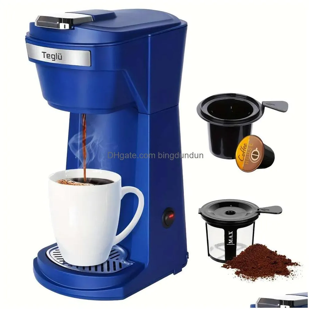 2-in-1 Single Maker for K-cup Pods & Ground 3 Color Options - 6-14 Oz Drip Coffee Hine