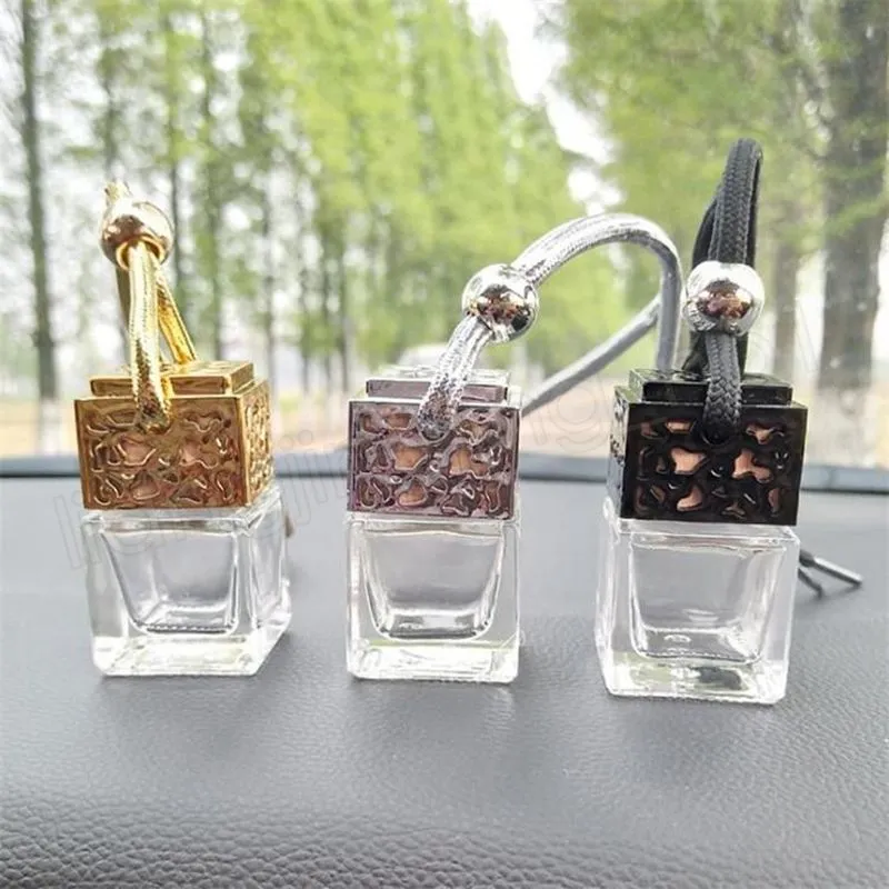Auto Car Hanging Perfume Pendant Fragrance Air Freshener Empty Glass Bottle Decoration Ornament Car Accessories Interior Car perfume