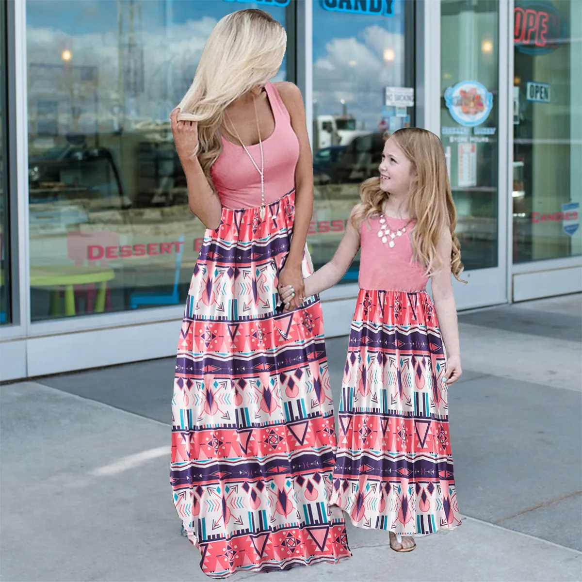 Family Matching Outfits Skirts Sweet Pink Tiered Tle Women Chic Ruffle Knee Length Tutu Formal Birthday Party Skirt Mother Daughter Cu Otg9A