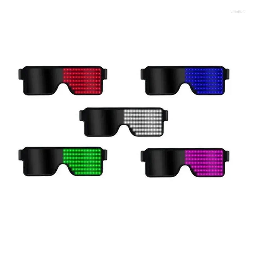 Outdoor Eyewear LED USB Rechargeable Light Up Glow Sunglasses With 8 Animation Modes For Halloween Christmas And Various Festival