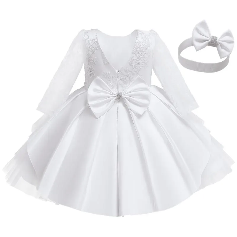 Girl`s Dresses Baby For Girls Christmas Toddler Kids Flower Lace Elegant Princess Birthday Gown Children Wedding Party Tulle