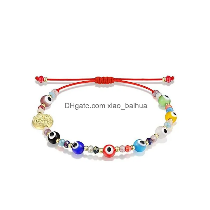 eye beads bracelet san benito amulet charm kabbalah double protection bracelets for women men family friends