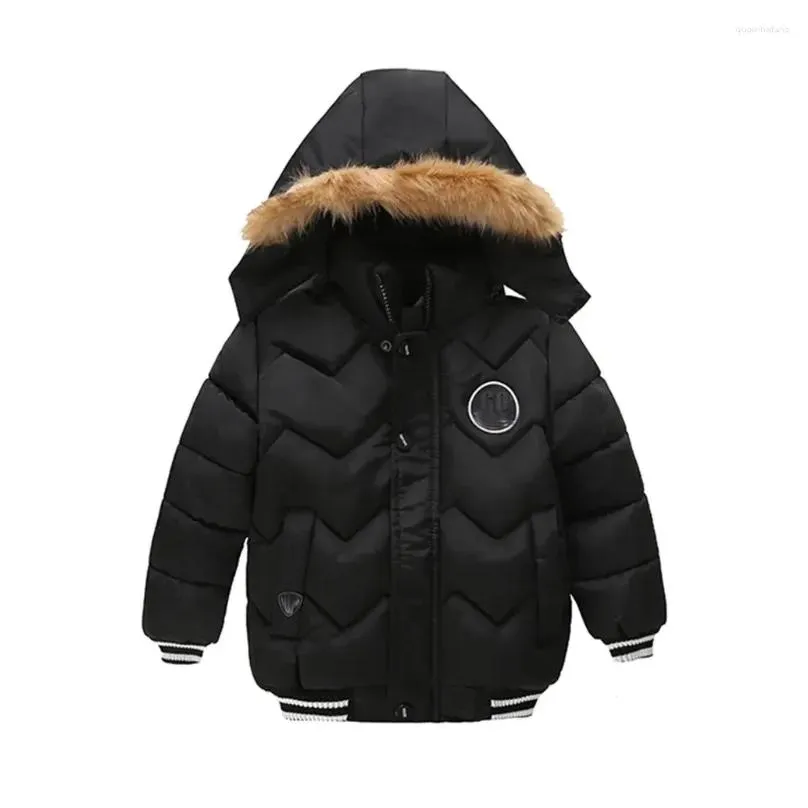 Down Coat #48 Toddler Kids Baby Boys Girls Winter Jacket Zipper Button Hooded Windproof Fashion Infant Warm Clothes