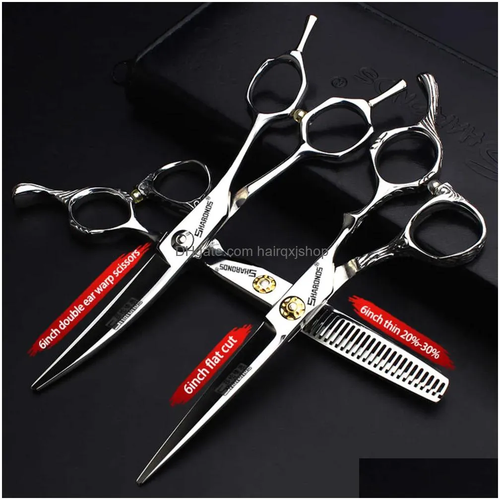 Hair Scissors Professional Hairstylist Haircut Set High-End 6-Inch Thin Clippers Traceless Teeth Scissors. Drop Delivery Products Care Dhwnr