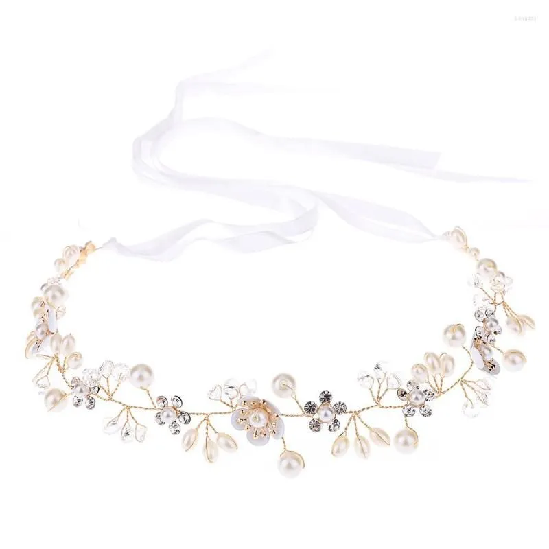 Hair Clips Casual Metal Headband With Rhinestone Nonslip Hypo-allergenic Flowers Headwear For Party Outfit Cloth Matching