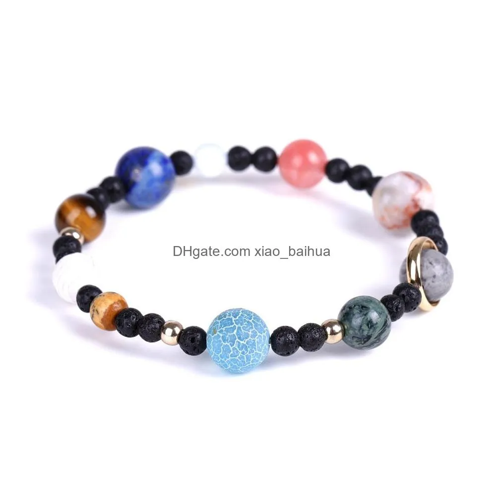 space star top ten stone planetary bracelet galaxy interstellar handstring jewelry