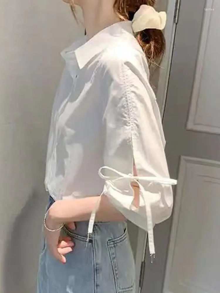 Women`s Blouses Circyy Blouse Women Shirts Tops White Designer Fashion Basic Button Office Lady Clothe Spring 2023 Korean Loose Casual