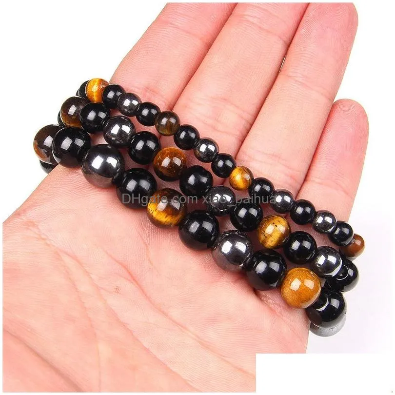 car care cleanings black gallstone bracelet mens fitness energy anti-fatigue 6/8/10mm straightglove