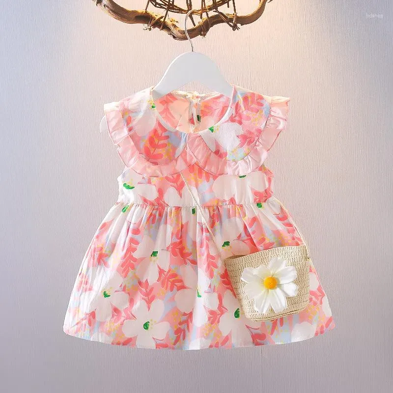 Girl Dresses Summer Infant Toddler Princess Flower Girls` Sleeveless 1-2-3 Years Old Born Baby Dress Kids Clothing