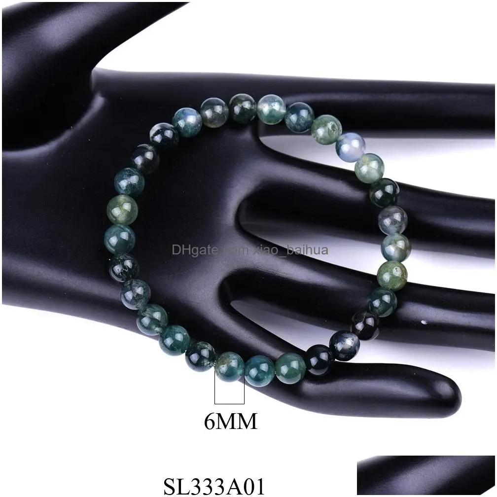 bijoux mode nouveau 6 8 10mm perle taille plate aquatic agate bracelets files bracelets et bracelets