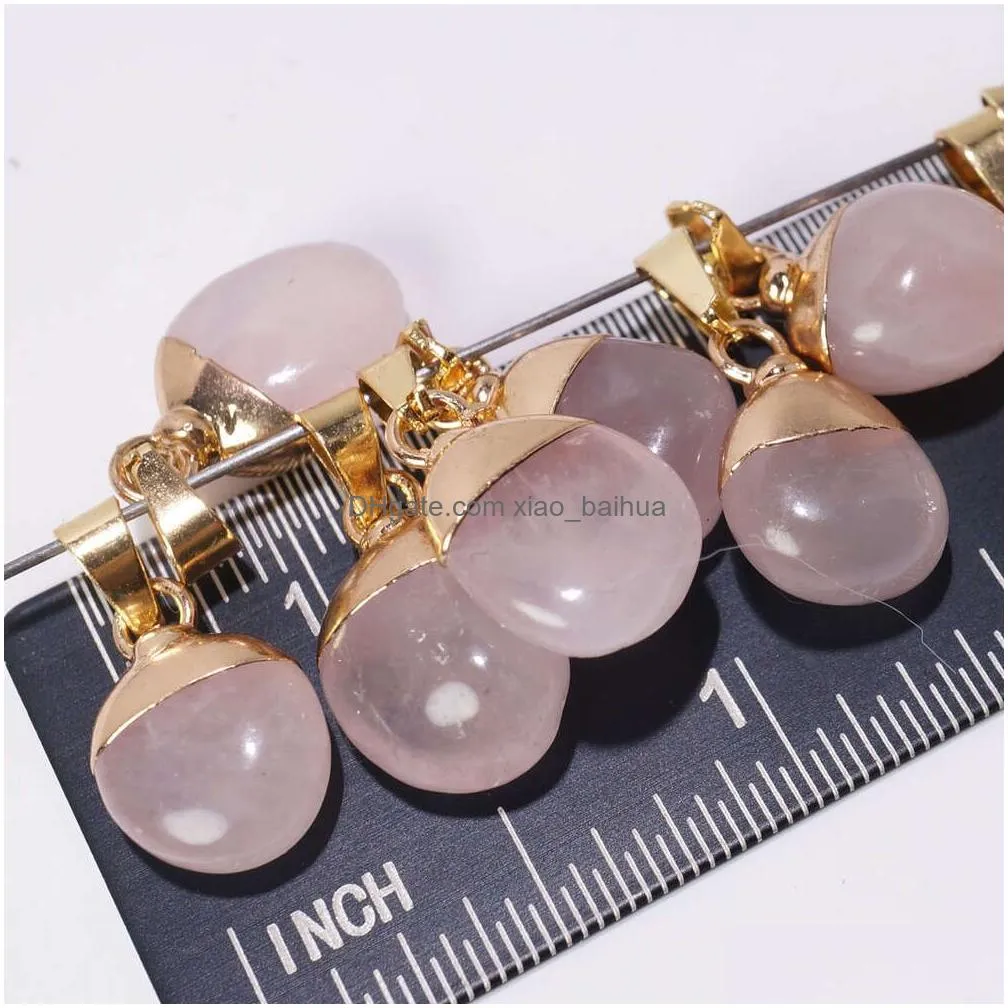 charms pendant crystal bulk wholesale charms for jewelry making pink crystal rose quartz mini pendants for bracelet necklace earrings