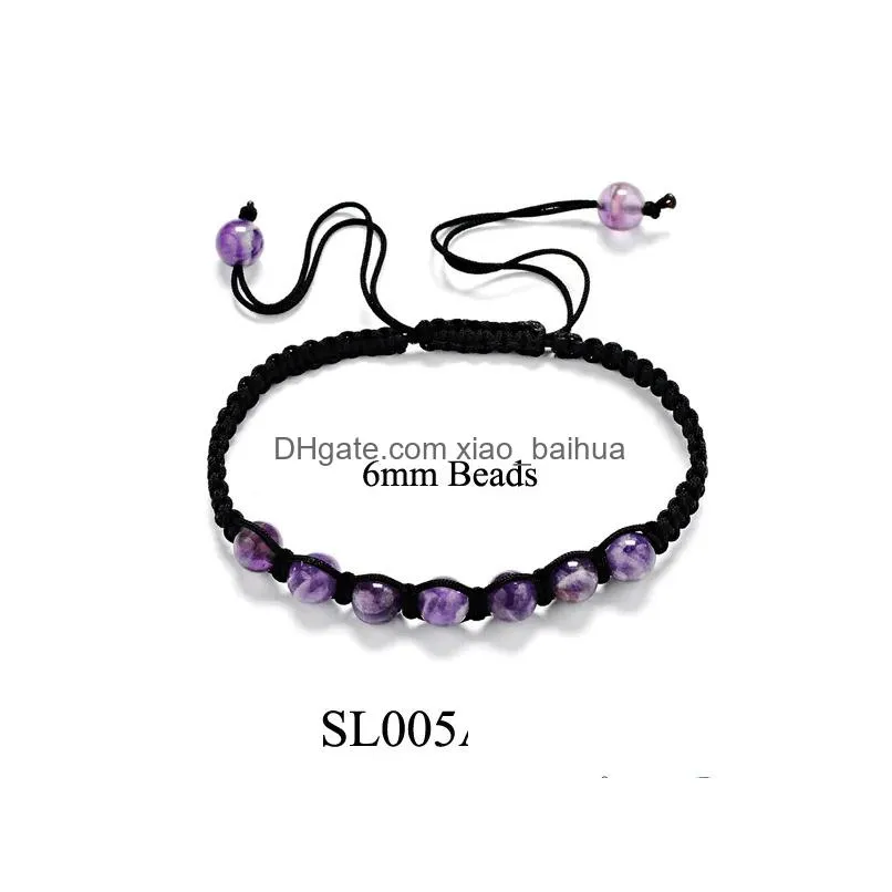 bijoux de mode 6 8 10 mm perles rondes tiss ees dam ethyste haut chakra yoga energy stone bracelets et bracelets recommandes