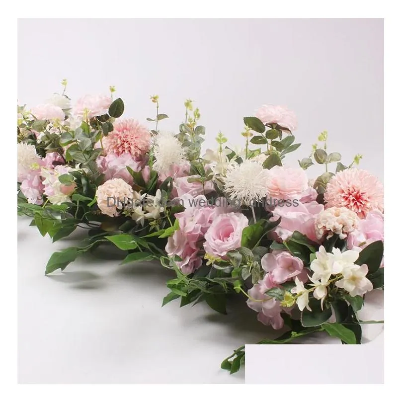 50cm artificial flower row acanthosphere peony rose hydrangea eucalyptus plant mix arch decorative wedding decoration flowers