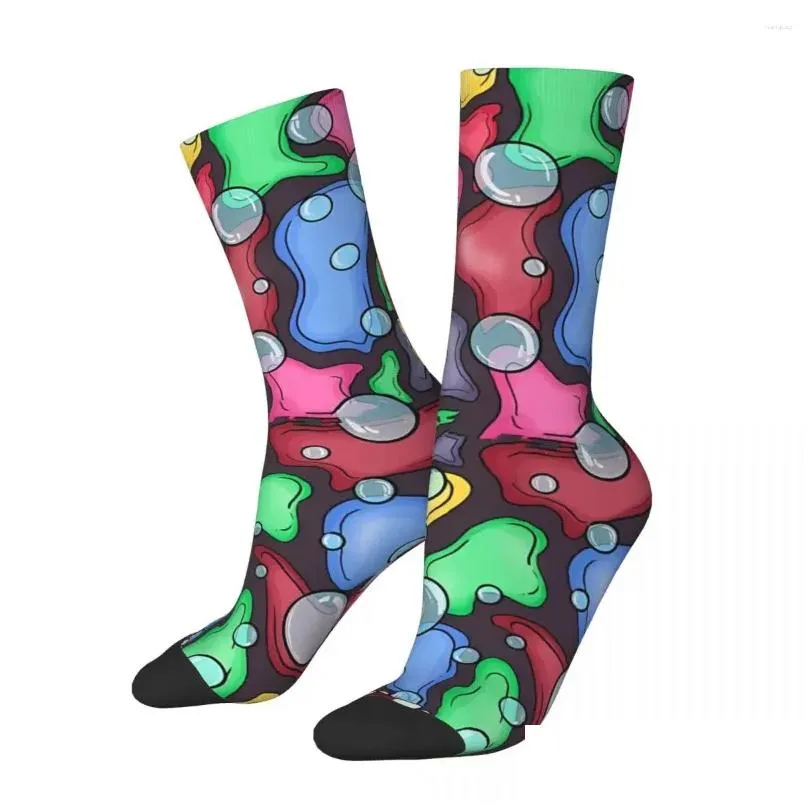 Men`s Socks Retro Toadstool Mushroom Unisex Novelty Pattern Printed Crazy Crew Sock Gift