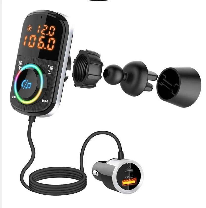 BC70 BC71 Car kits FM Transmitter Bluetooth V5.0 Wireless Radio Adapter Music MP3 Player Kit QC3.0 USB Type-C PD Fast Charging