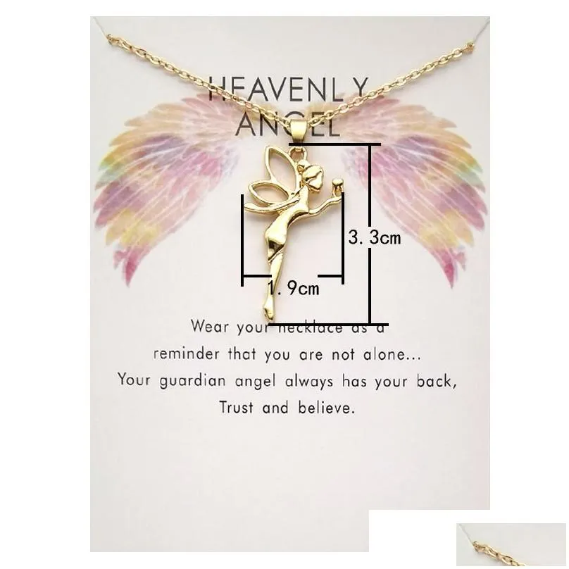 creative english alphabet angel pendant necklaces womens fashion angle wings necklace jewelry gift with card