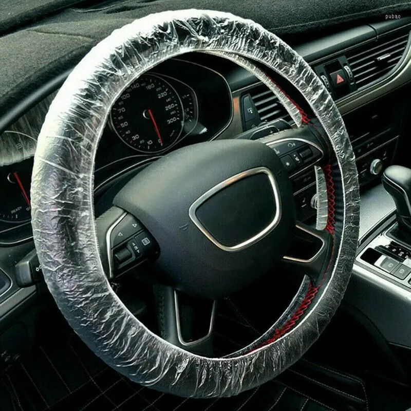 Steering Wheel Covers 10Pcs Durable Car Disposable Clear Universal Case Vehicle Plastic Protector KitSteering