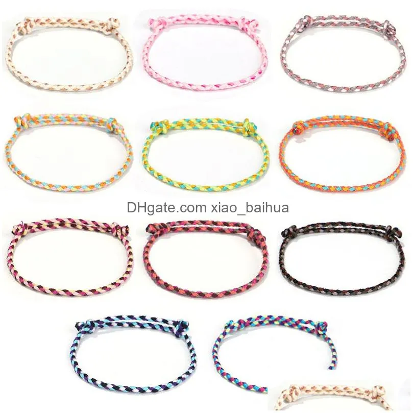 four-strand colorful literary bracelet hand woven bracelet hand rope safe buckle bracelet