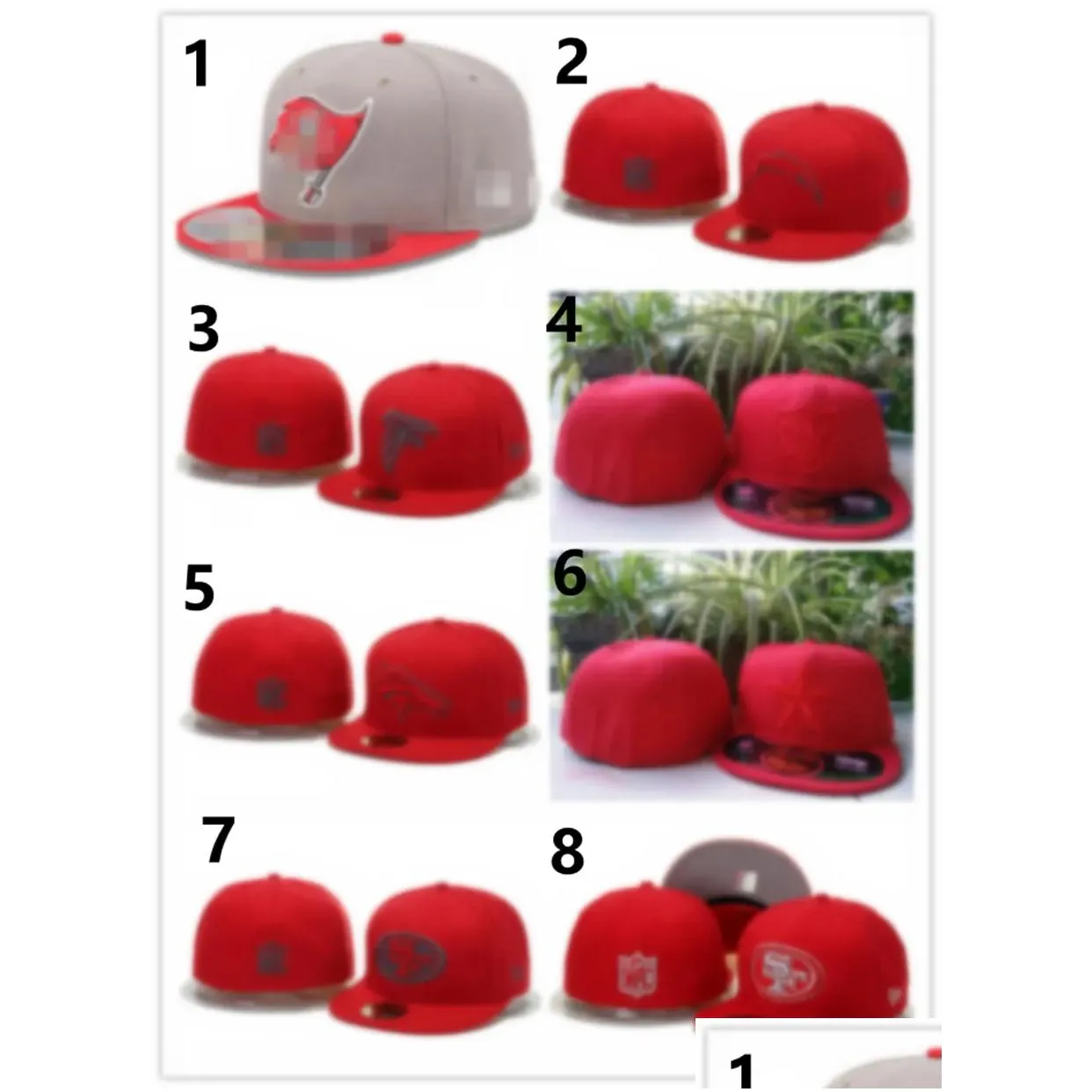 Newest Men`s Foot Ball Fitted Hats Fashion Hip Hop Sport On Field Football Full Closed Design Caps Cheap Men`s Women`s Cap Mix