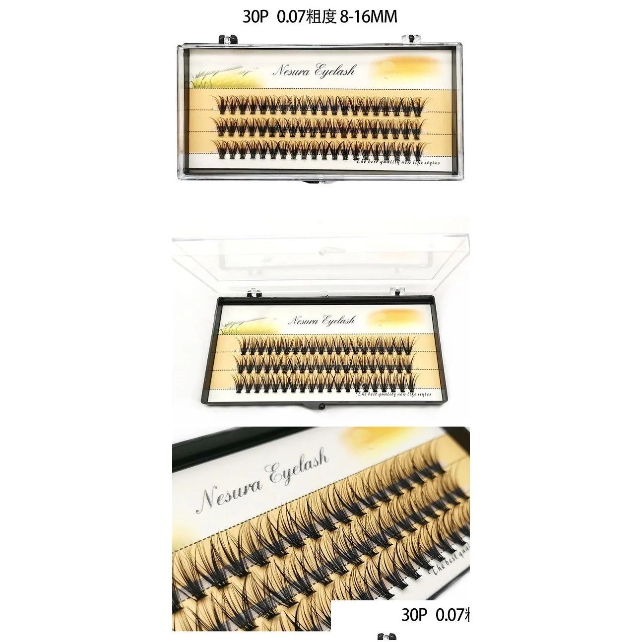 40 p lashes cluster Graft false eyelashes 8/9/10/11/12/13/14/15/16mm Individual 10p/20p/30p/40p clusters makeup single cluster hair soft Big eye curling multi-layer