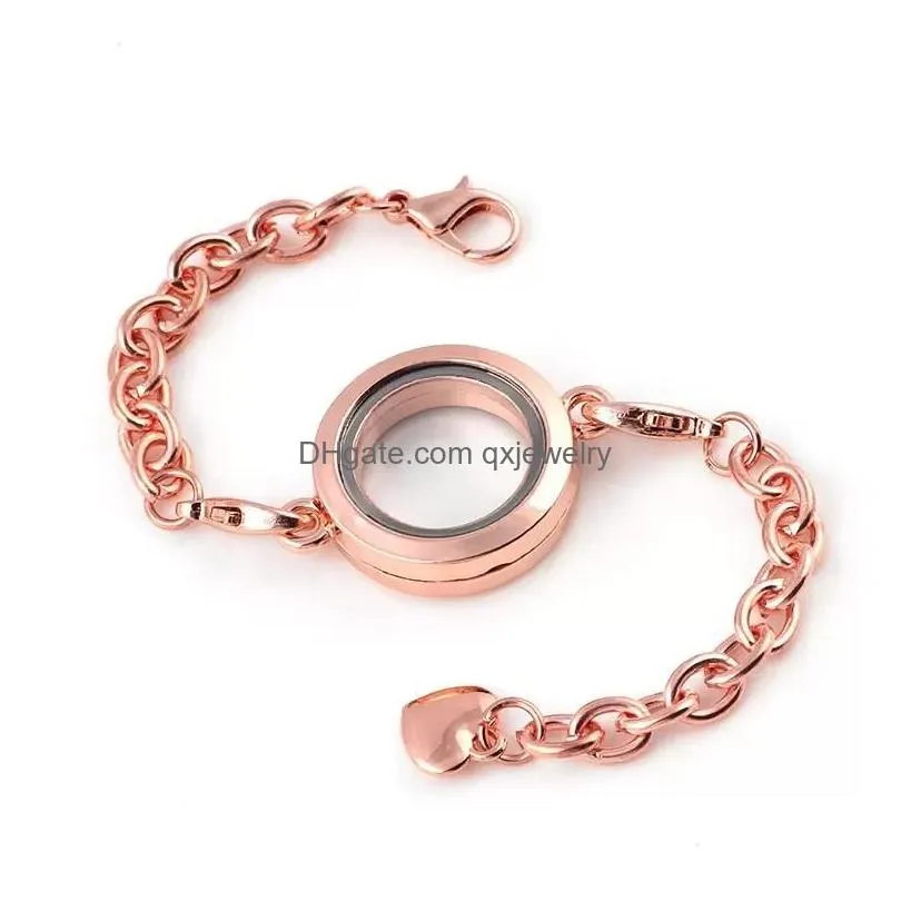 Charm Bracelets 2022 New Locket Charms Chain For Women 25Mm Living Memory Lockets Charmss Fashion 4 Colors Drop Delivery Jewelry Dhbew