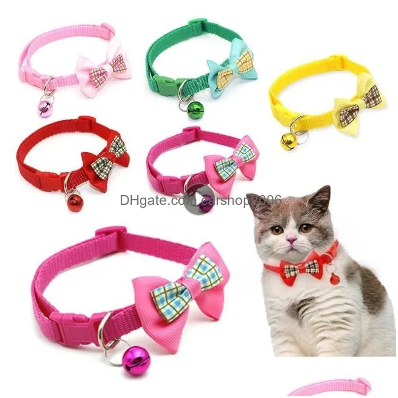 cute bell pet collar adjustable buckle cat collar footprint colorful dog puppy cat accessories adjustable pet dressing tool