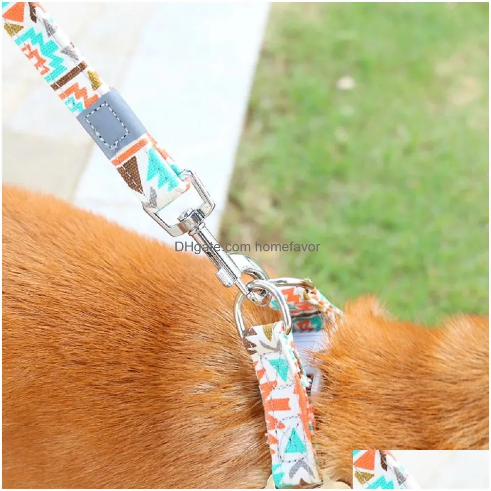 sets bohemian national style adjustable dog harness no pull breathable pet harness for dog vest outdoor walking arnes perro chien