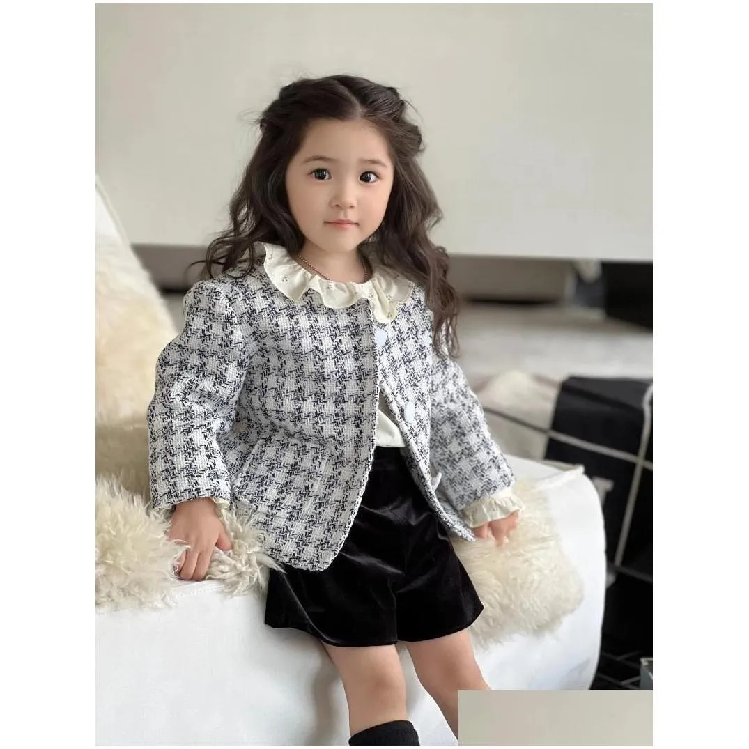 Jackets Spot Bp2024 Autumn Girls Plaid Jacket