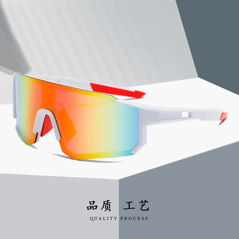 Outdoor cycling sports glasses for men and women, fashionable REVO one-piece large lens motorcycle protective goggles PF