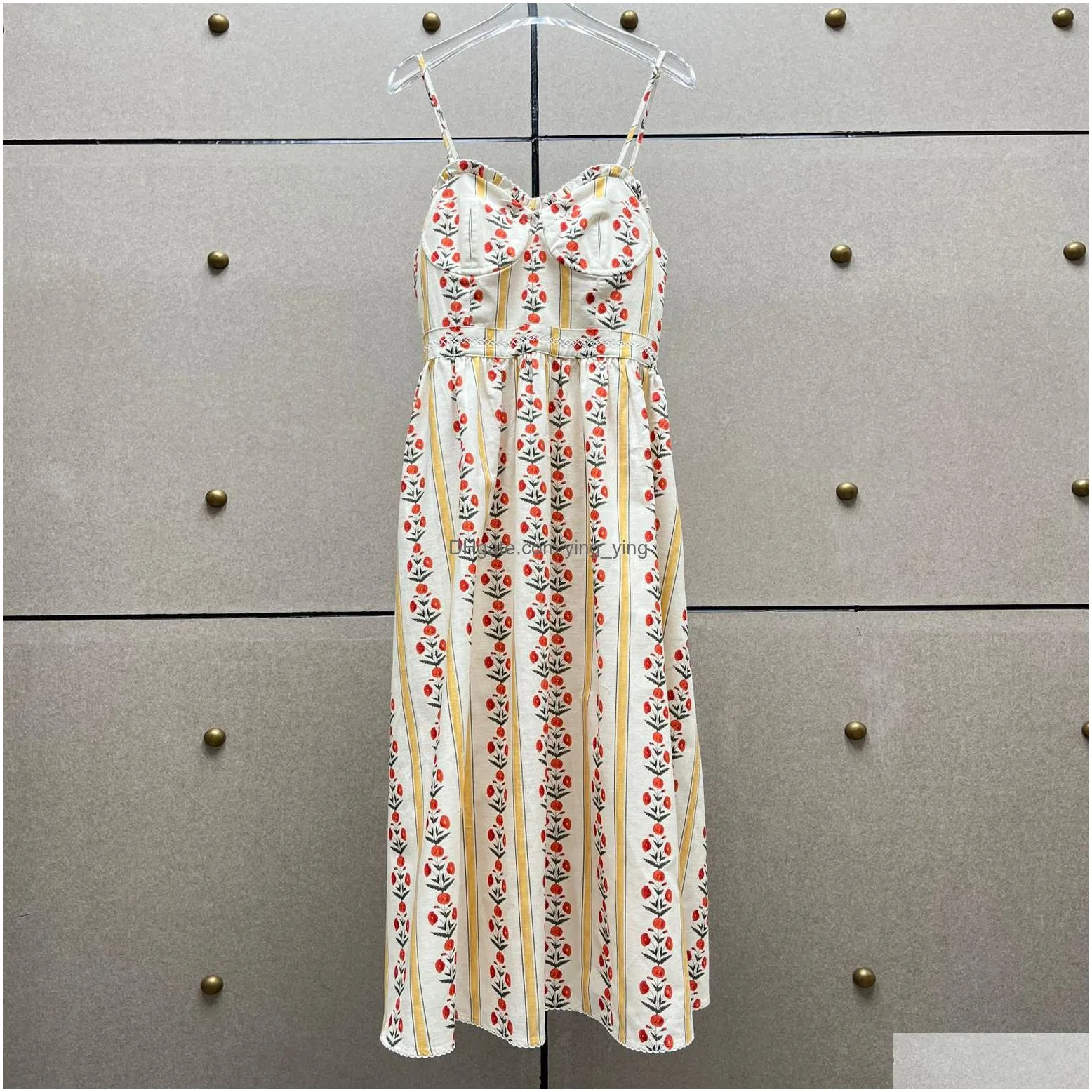 european fashion brand beige linen floral print slip midi dress