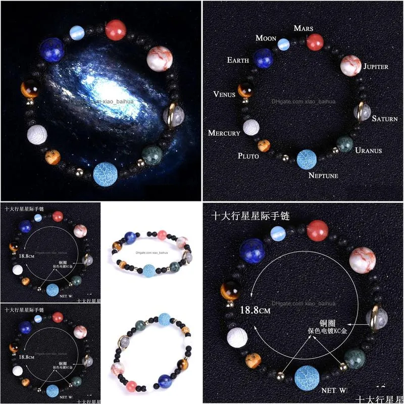 bijoux de mode space star top dix bracelet pierre planetaire galaxy interstellaire bijouterie et bracelets