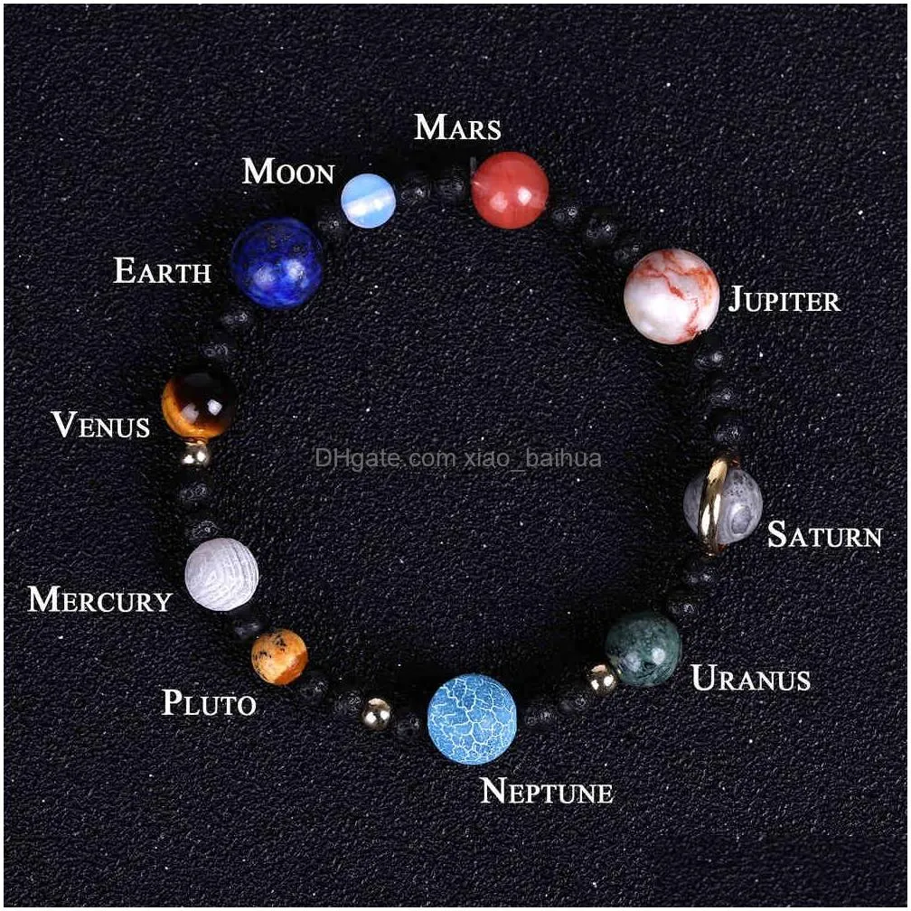 space star top ten stone planetary bracelet galaxy interstellar handstring jewelry