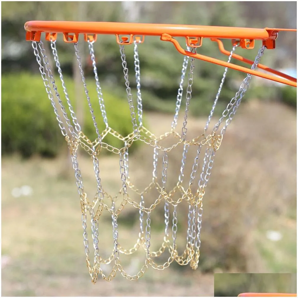 Other Sporting Goods Metal Basketball Net Chain Netting Sports Rims Basket Frame Double Color Replacement Rim Hoop For Indoor Drop Del Dhjlc